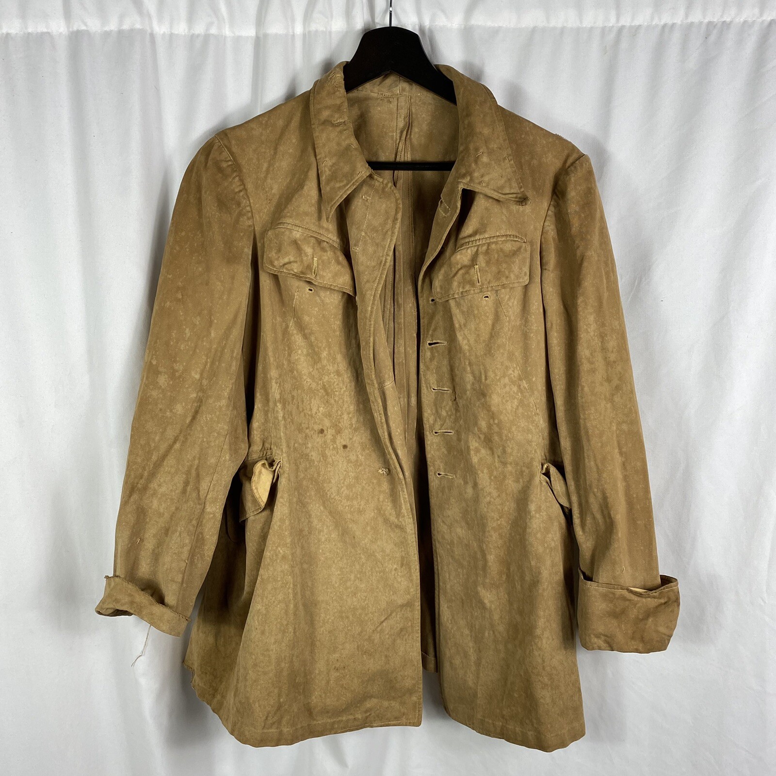 Original 1930s WWII French Colonial Linen Tunic Uniform Original 1930s WWII French Colonial Linen Tunic Uniform