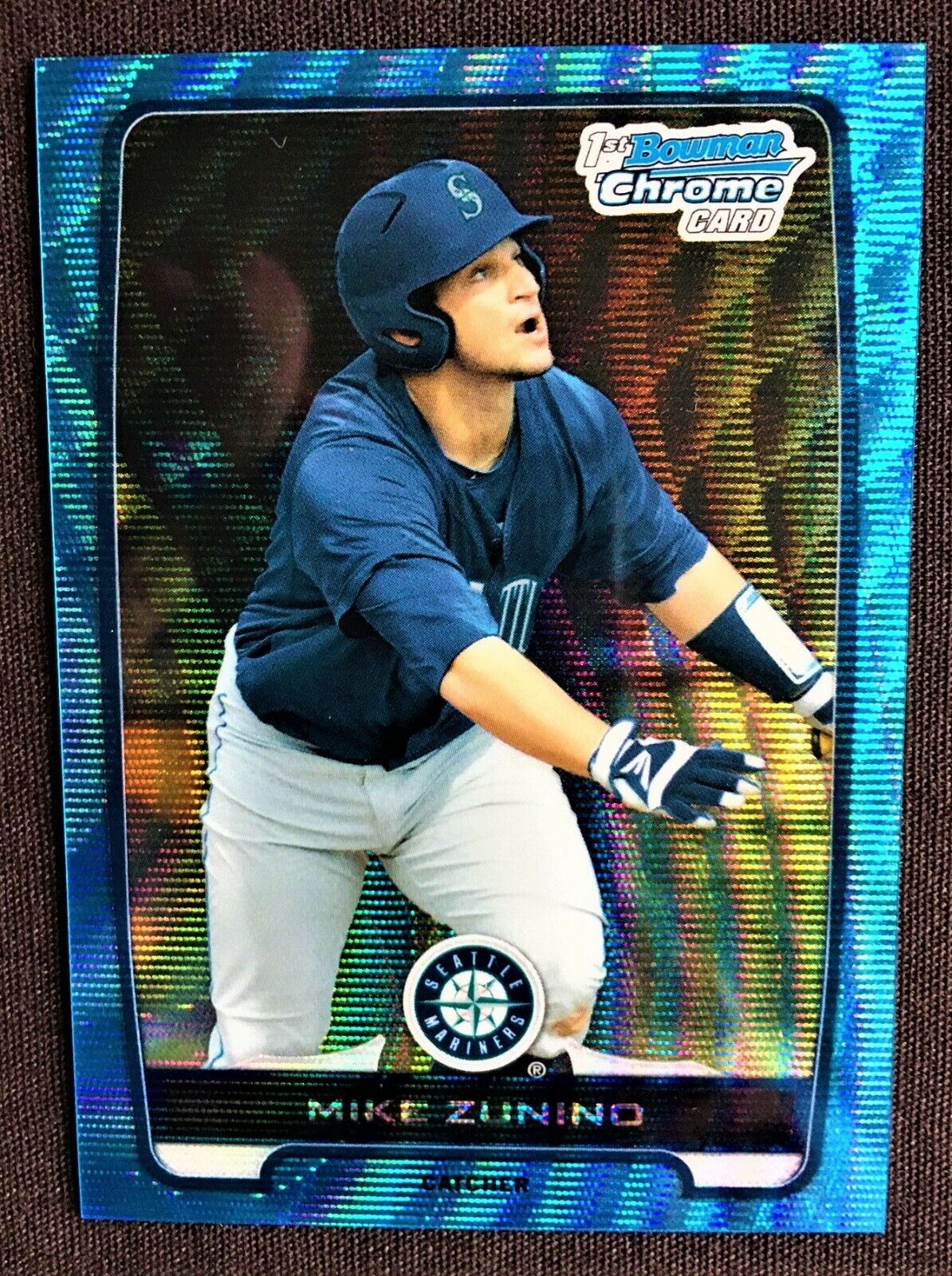 2012 Mike Zunino 1st Bowman Chrome Blue WAVE Refractor BDPP25 RAYS