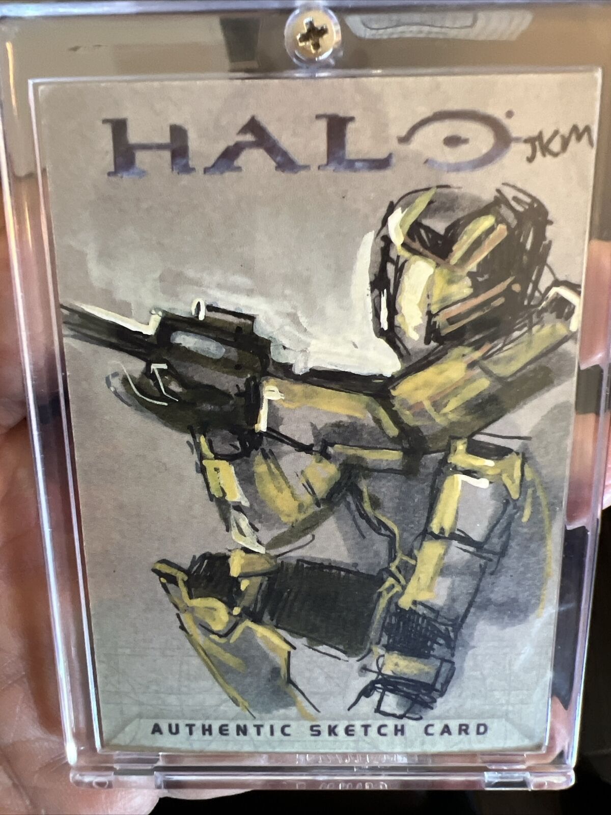 2007 Rare 1/1 Halo Spartan Sketch Trading Card Topps Authentic By Artist JKM