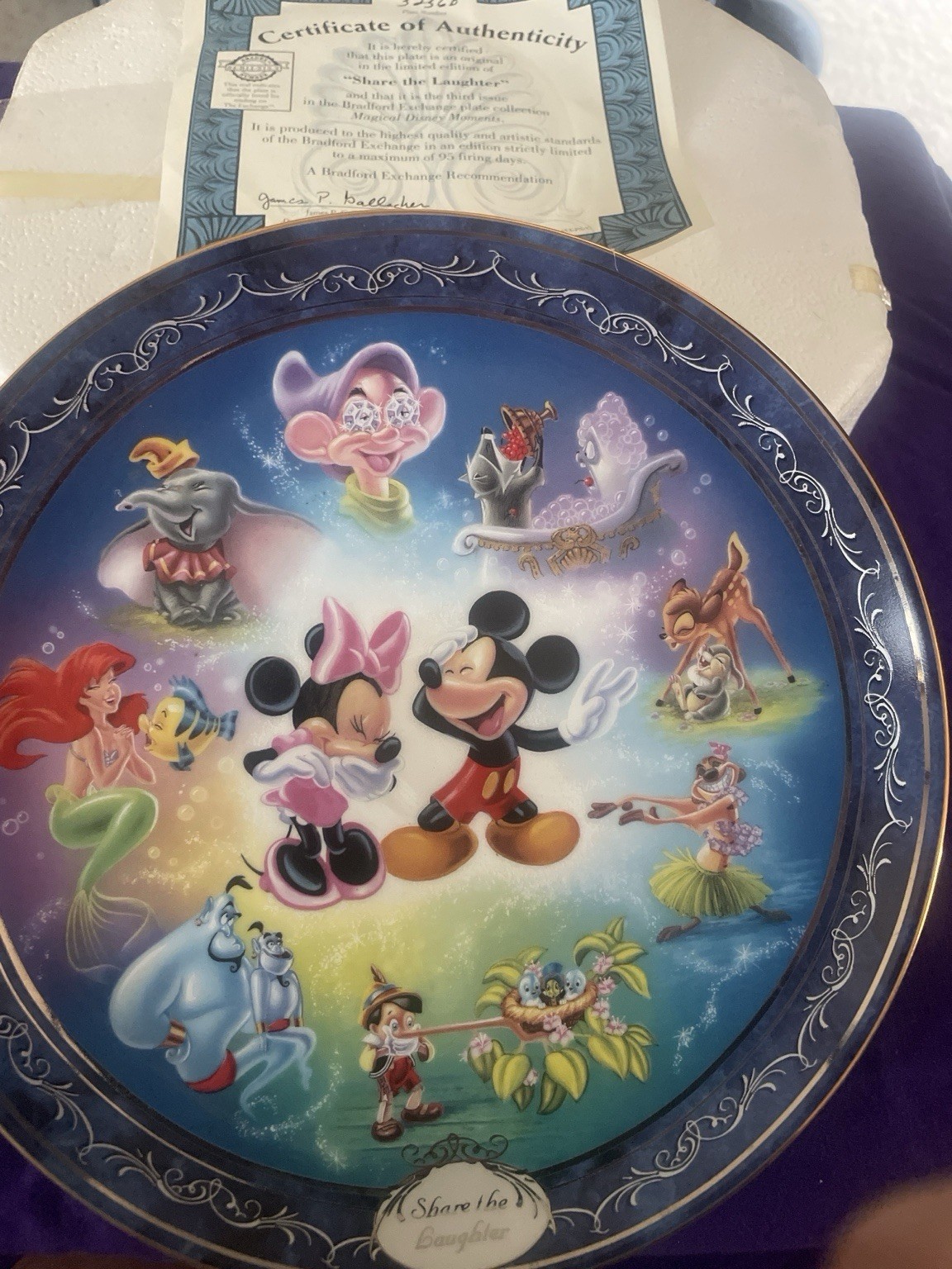 Bradford Exchange Disney Magical Moments Plates 1-12 Complete Set COA