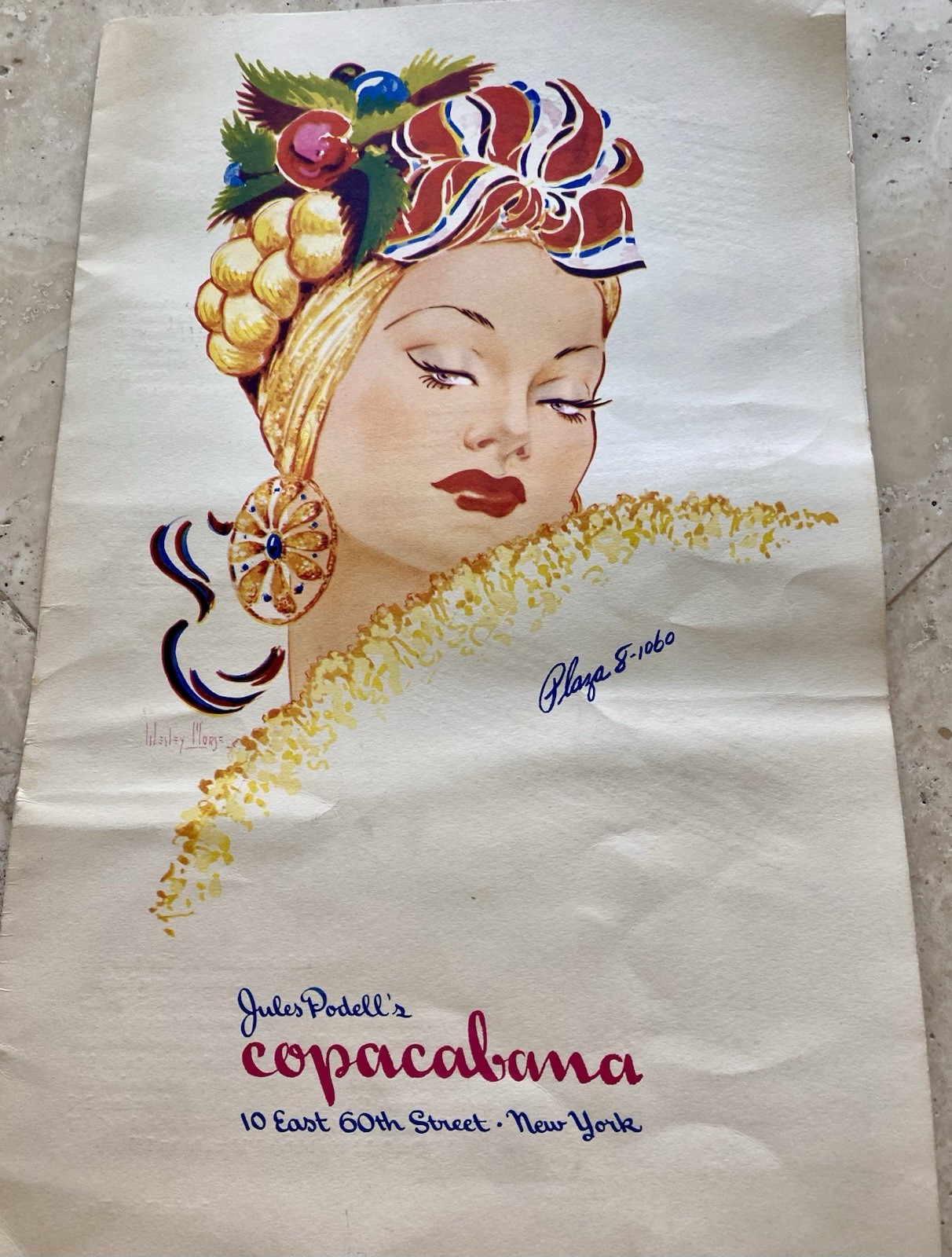 Vintage 1950s Jules Podell’s Copacabana New York Supper Club Menu