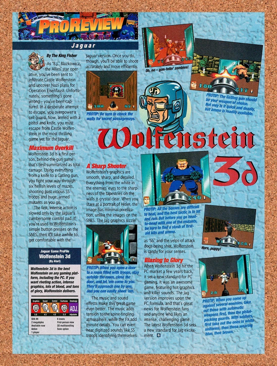 1994 Wolfenstein 3D Jaguar Original Advertisement / Retro Promo vr1 1994 Wolfenstein 3D Jaguar Original Advertisement / Retro Promo vr1