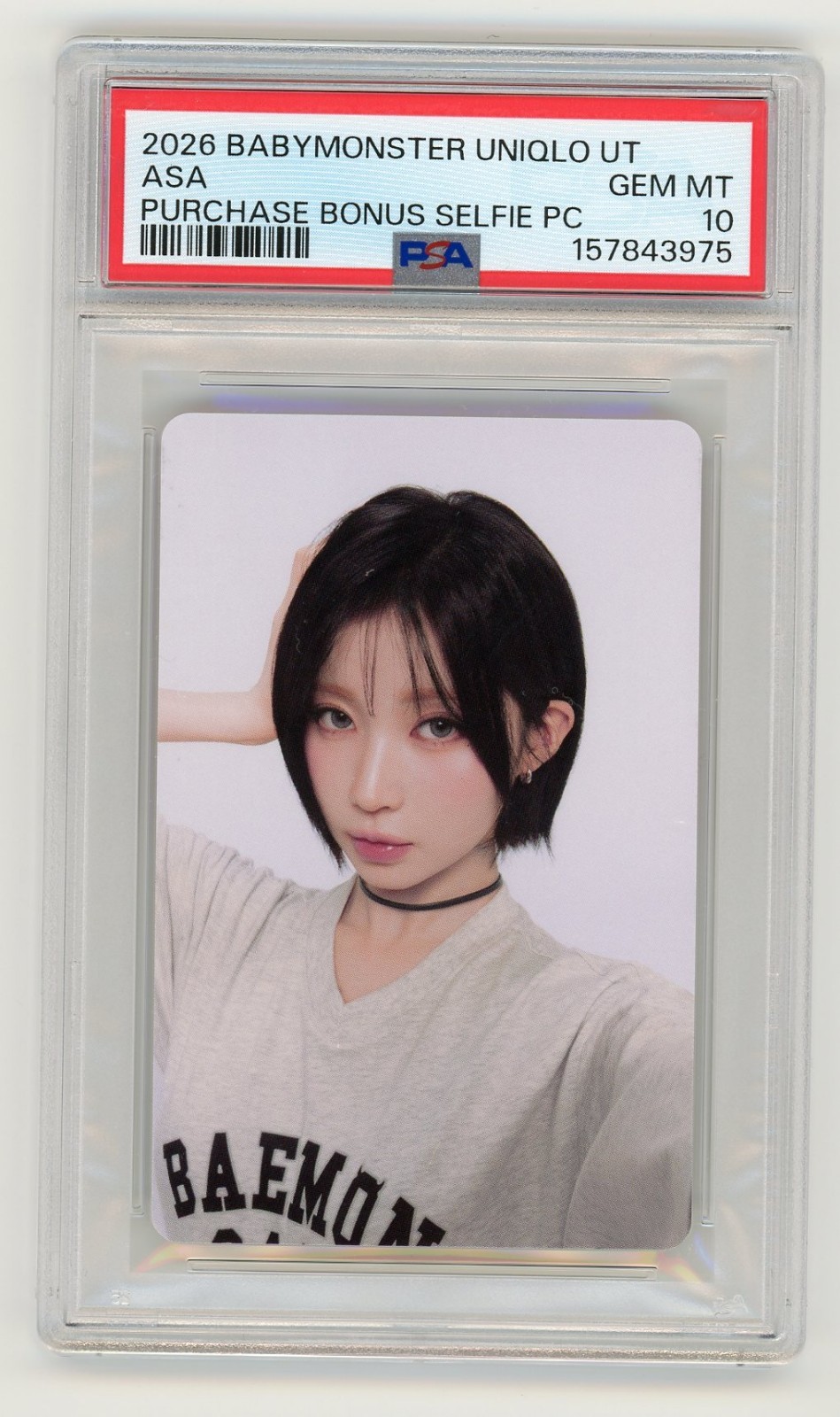 BABYMONSTER ASA PSA 10 UNIQLO UT 2026 PURHASE BONUS SELFIE Photocard K-pop BABYMONSTER ASA PSA 10 UNIQLO UT 2026 PURHASE BONUS SELFIE Photocard K-pop