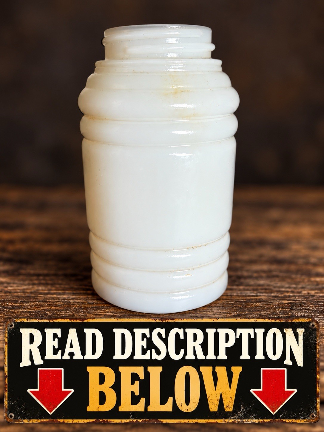 1930s Antique White Milk Glass Beehive Cosmetic Cold Cream Jar Vintage