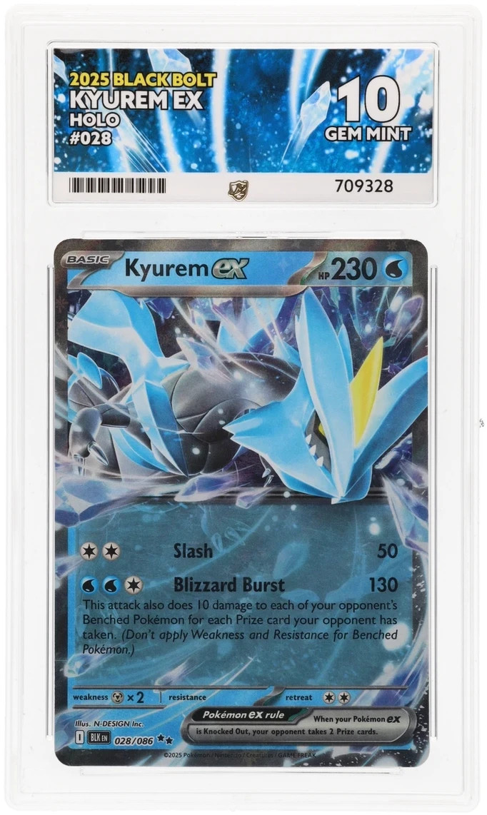 2025 Kyurem EX Pokemon TCG Black Bolt #28 Ace Grade 10