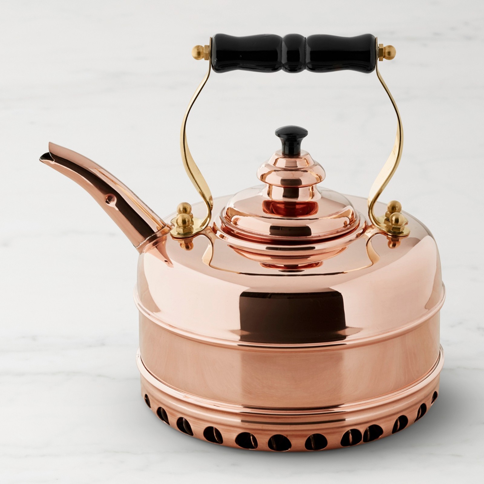 Simplex Buckingham No 1 Copper Rapid Boil Whistling Tea Kettle 1.75 Qt