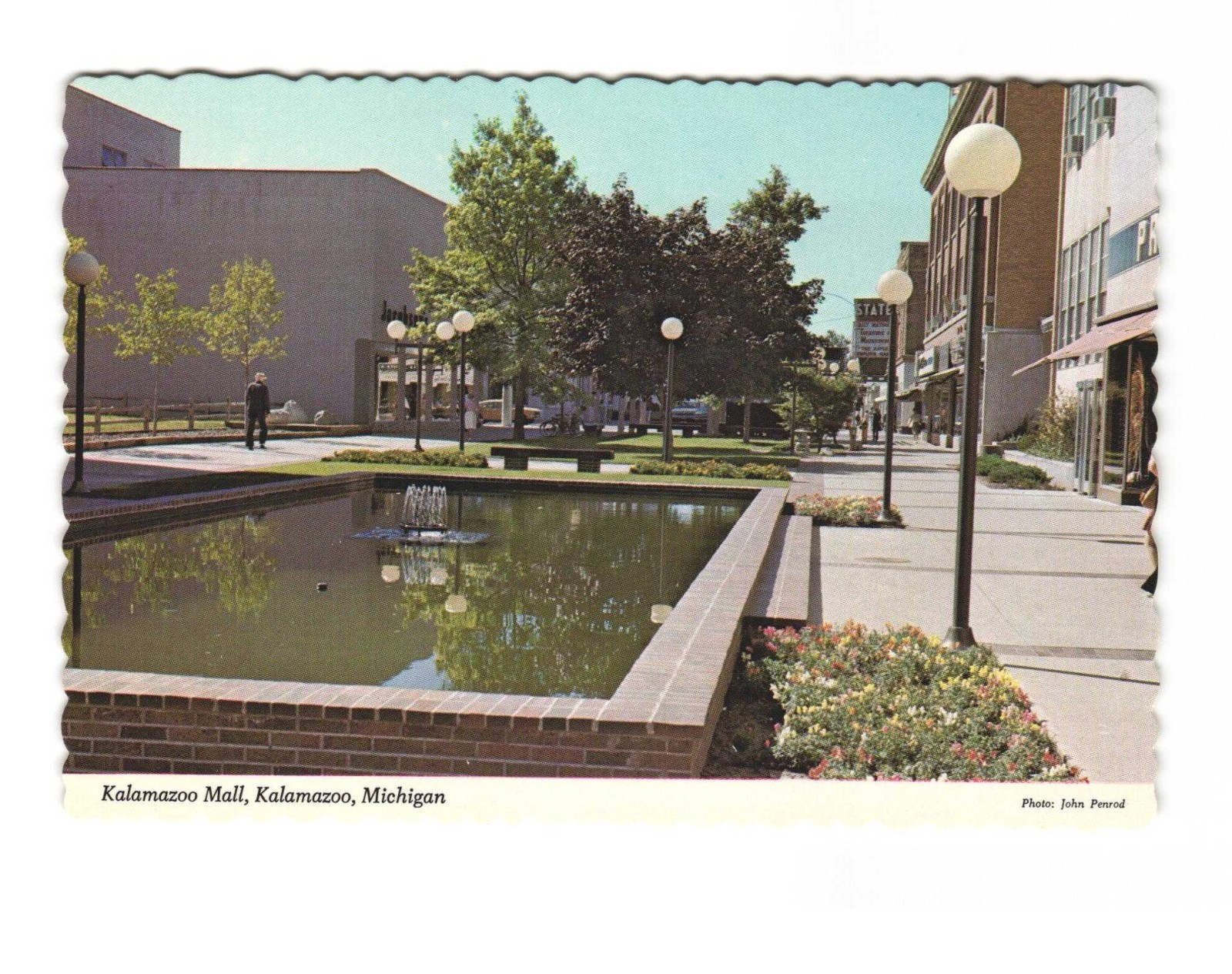Kalamazoo Mall downtown Kalamazoo MI vintage postcard unposted Kalamazoo Mall downtown Kalamazoo MI vintage postcard unposted