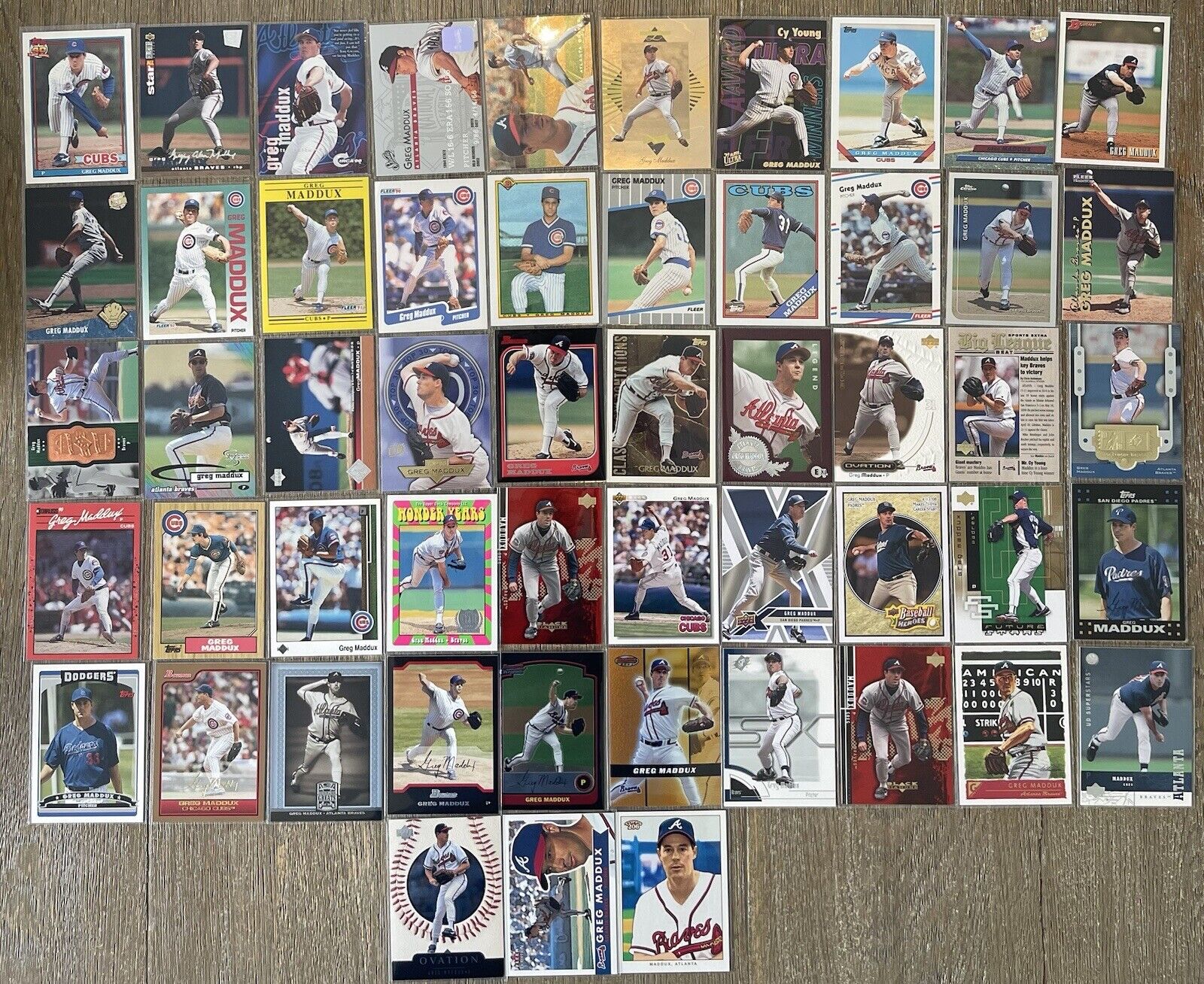 [Lot of 53] Greg Maddux HOF - Cubs Braves - Baseball Card Collection