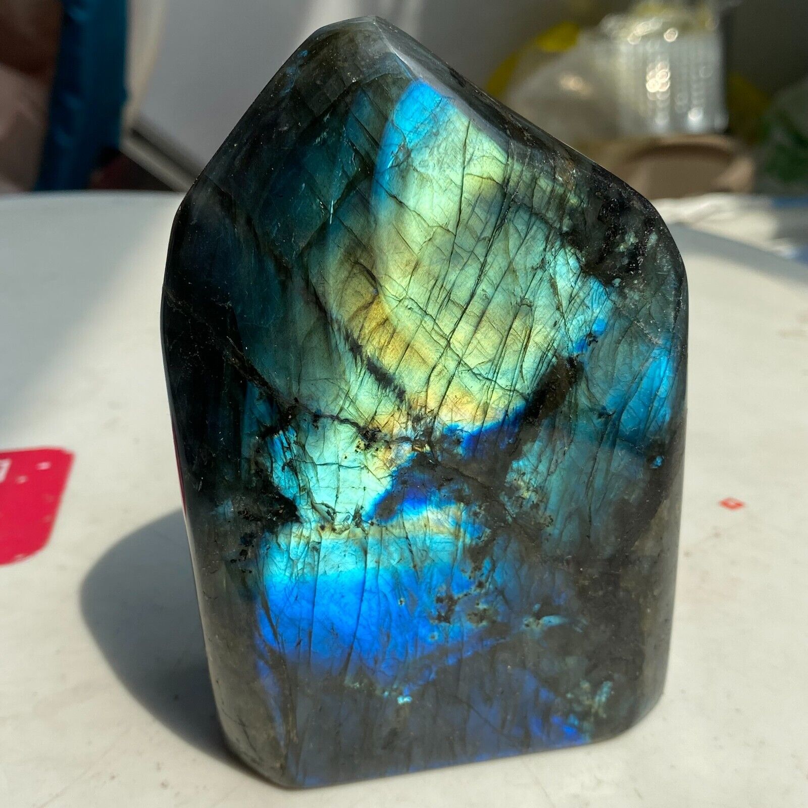 1.87LB Natural Crystal Moonstone Polished Labradorite Stone Healing Energy Reik