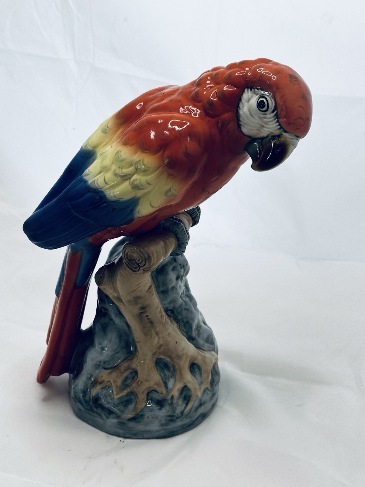 RARE Royal Dux Vintage porcelain Parrot
