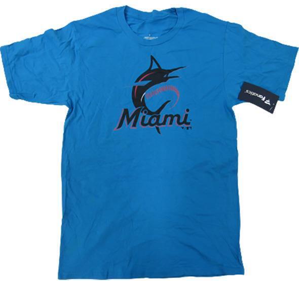 New Miami Marlins Mens Sizes S-M-L-XL-2XL-3XL-4XL-5XL Blue Shirt