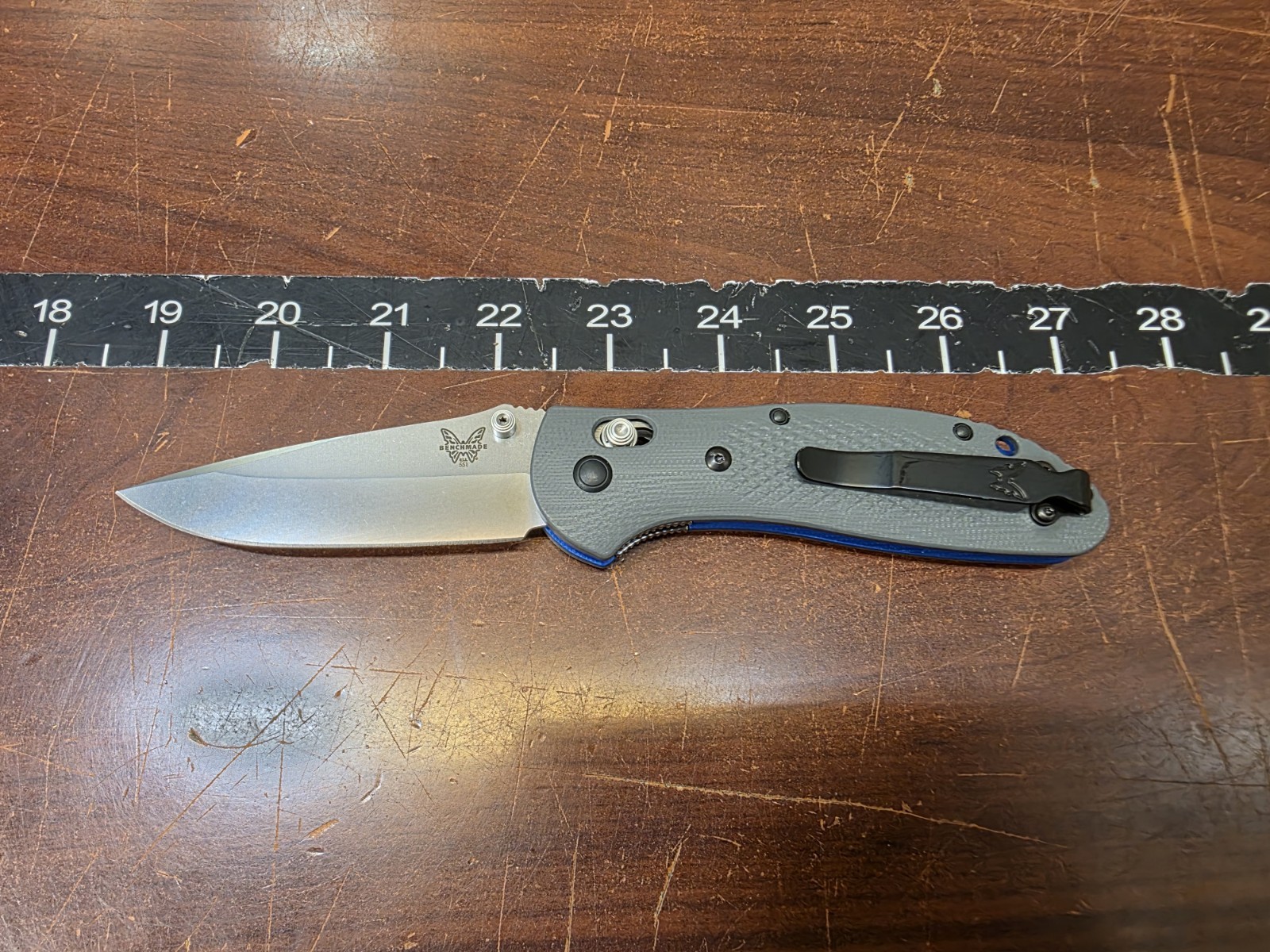 Benchmade - 551-1 Griptilian - Satin Plain Blade Gray G10 Handles Benchmade - 551-1 Griptilian - Satin Plain Blade Gray G10 Handles