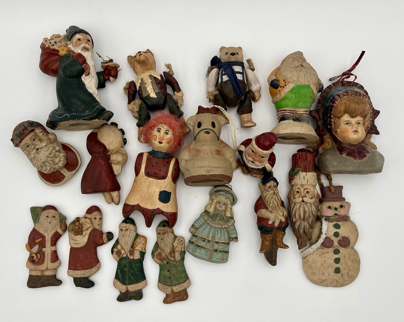 Rare Vintage Eerie Folk Art Christmas Lot Primitive Gothic Santas Dolls Oddities