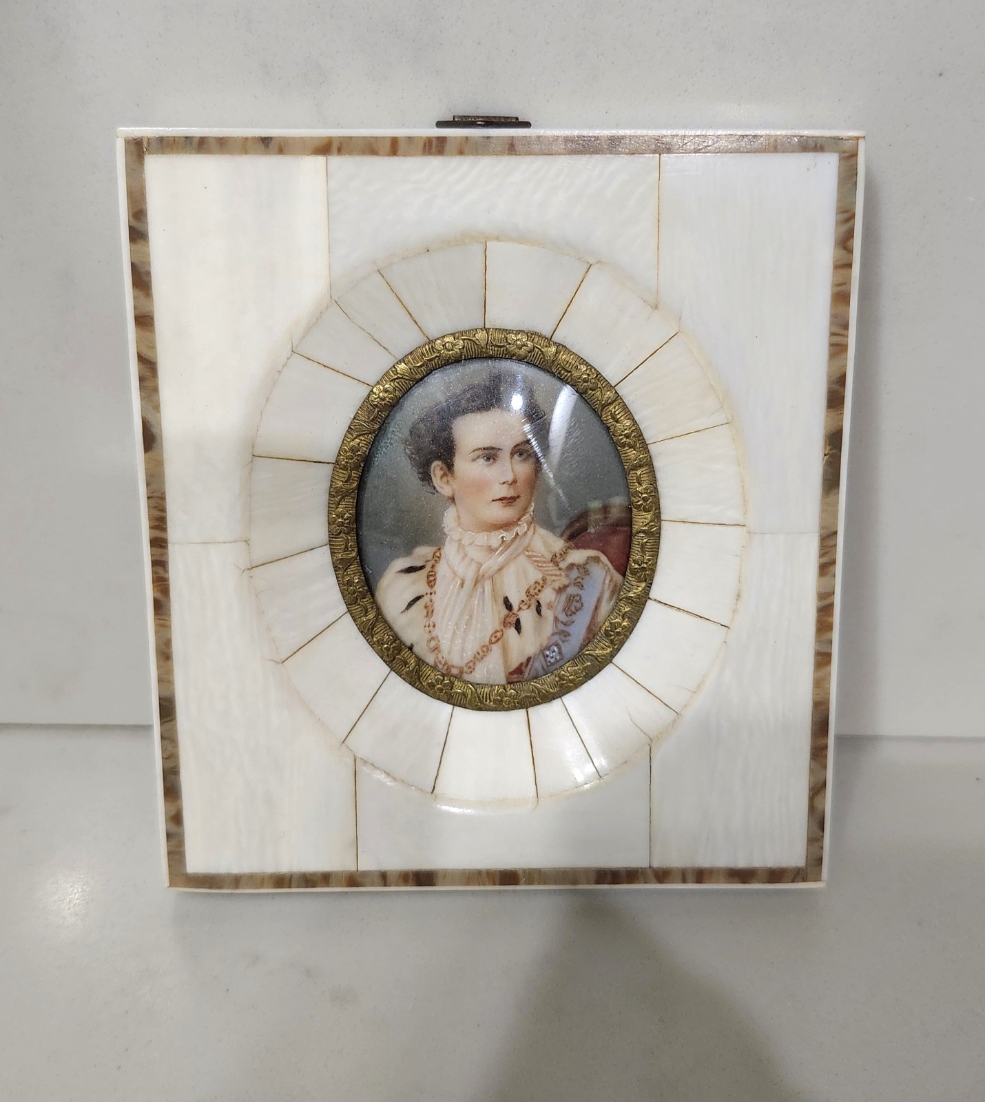 Antique Miniature Portrait Victorian Era 