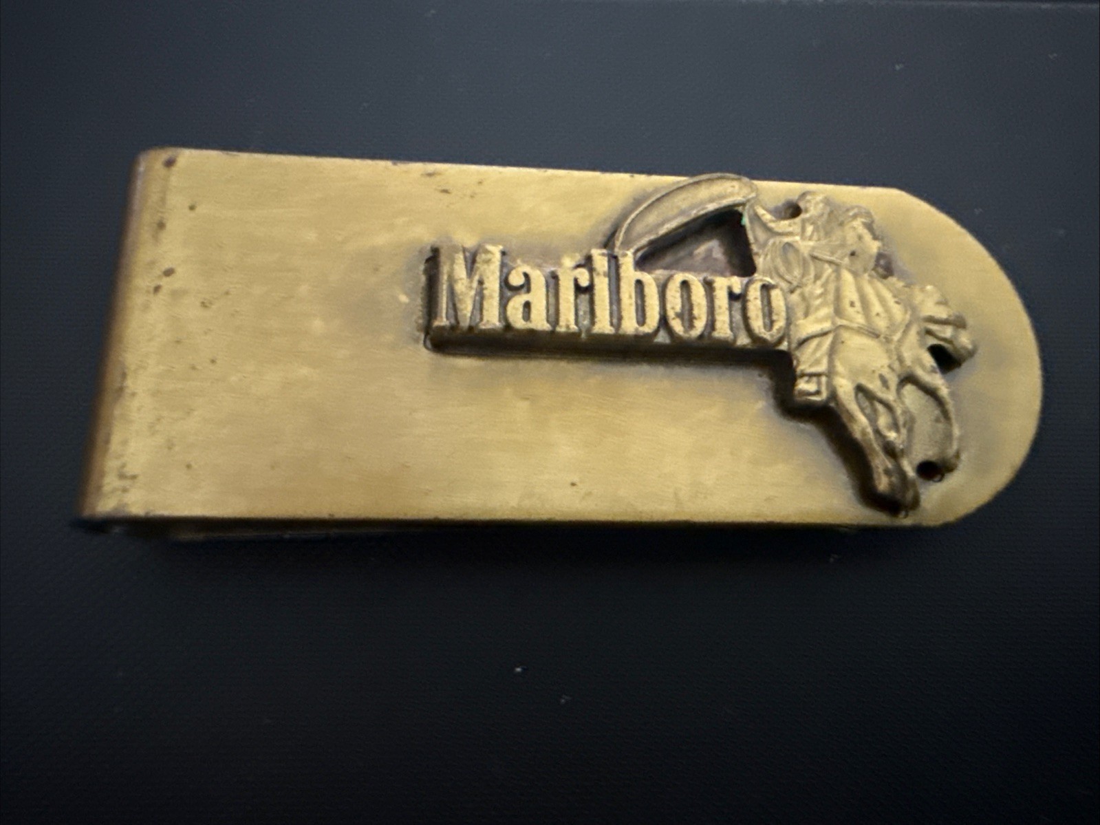 Vintage Marlboro Man on Horse Brass Money Clip Vintage Marlboro Man on Horse Brass Money Clip