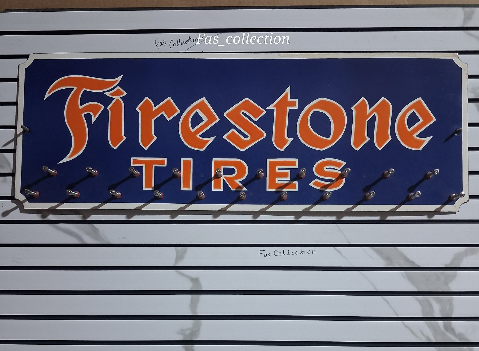 Firestone Tires Porcelain Enamel  Key Holder Sign