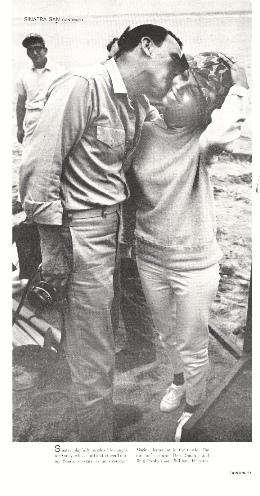 Frank Sinatra & Nancy On Movie Set None But the Brave Film (1965) Vtg Mag Cutout