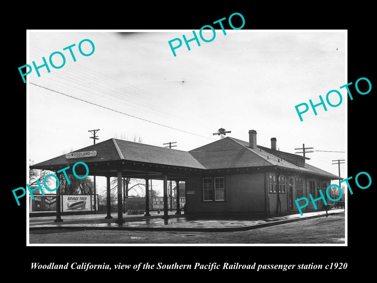 Woodland California The Sp Railroad Depot c1920 Large Historic Old Photo Woodland California The Sp Railroad Depot c1920 Large Historic Old Photo