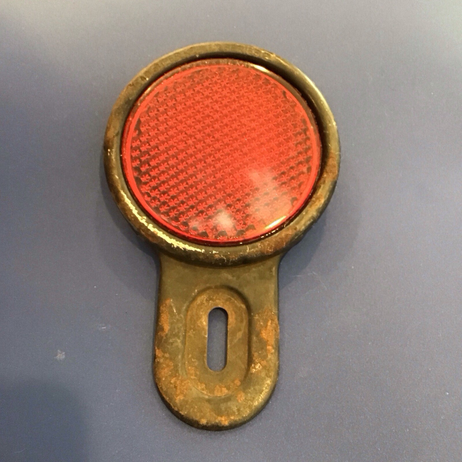 Vintage A.C. Spark Plugs Red Reflector Light License Plate Topper, All Original Vintage A.C. Spark Plugs Red Reflector Light License Plate Topper, All Original