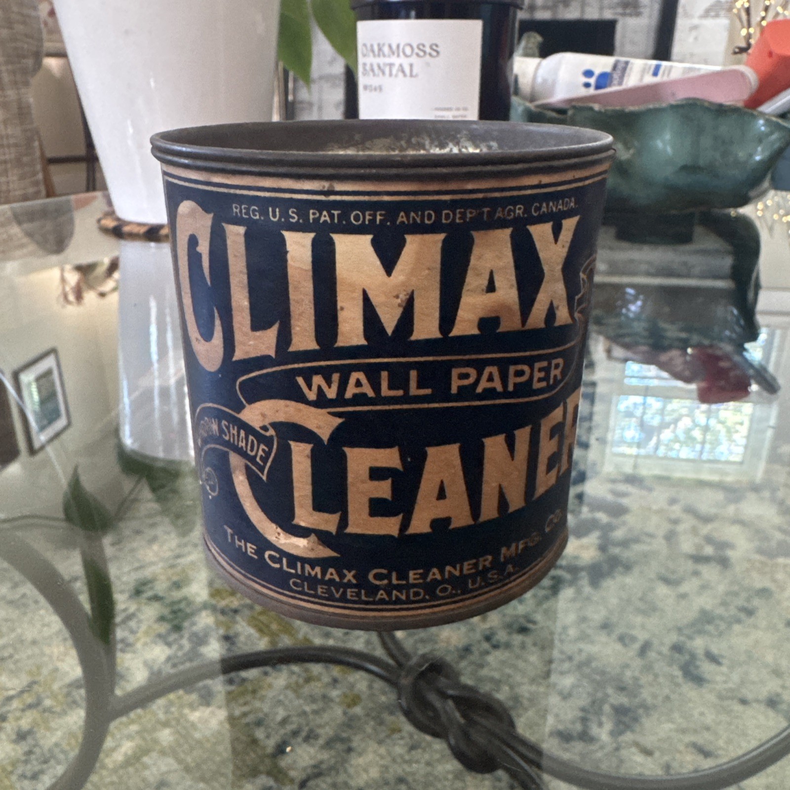 Antique 1920s Climax Wall Paper Cleaner Tin Unopened Cleveland Ohio USA Antique 1920s Climax Wall Paper Cleaner Tin Unopened Cleveland Ohio USA