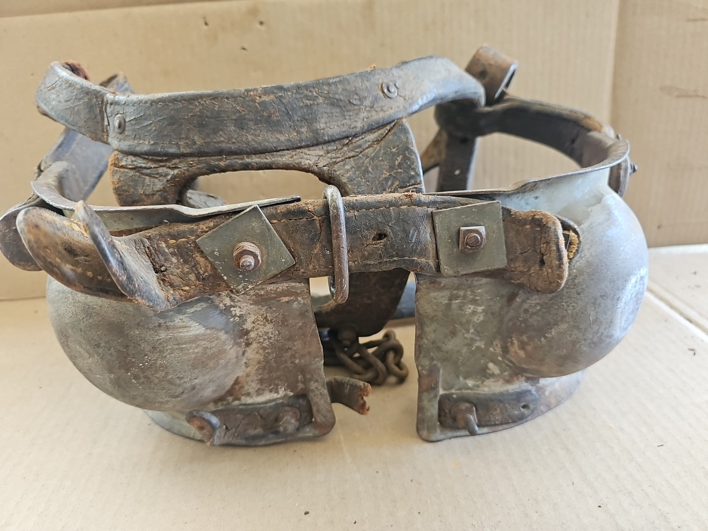 1926 Russell Bull Blinders Ox Blinders Western Rodeo Metal & Leather decipline 1926 Russell Bull Blinders Ox Blinders Western Rodeo Metal & Leather decipline