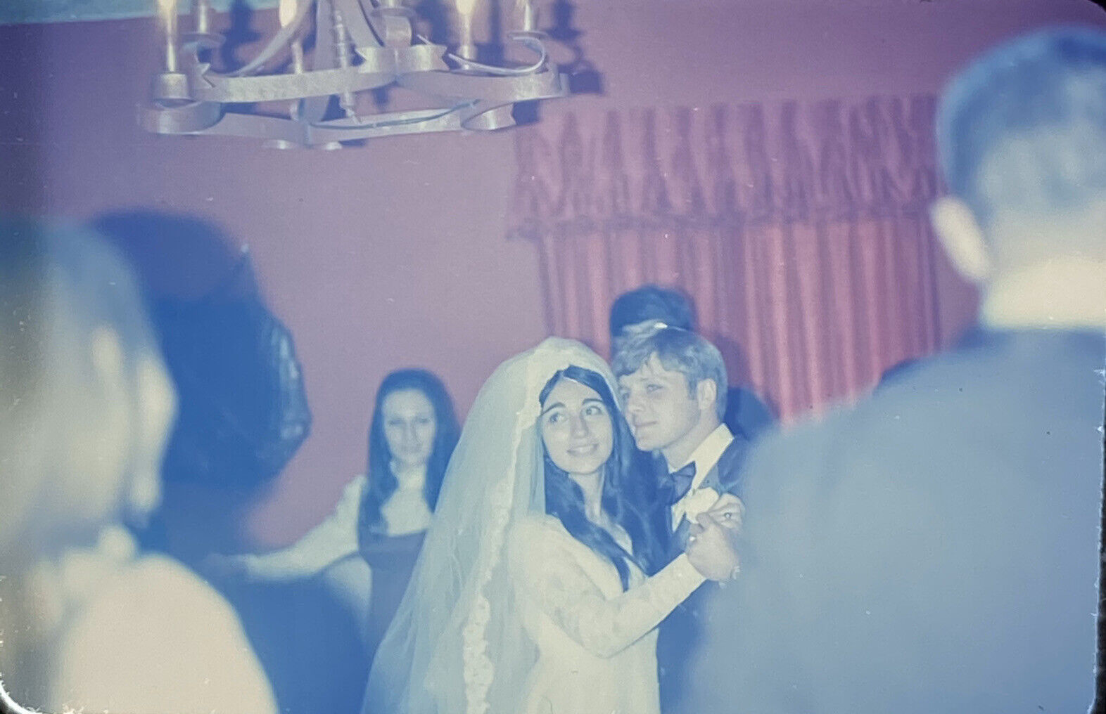 Vintage Photo Slide 1971 Wedding Ron Jean Bride Groom Beautiful Couple