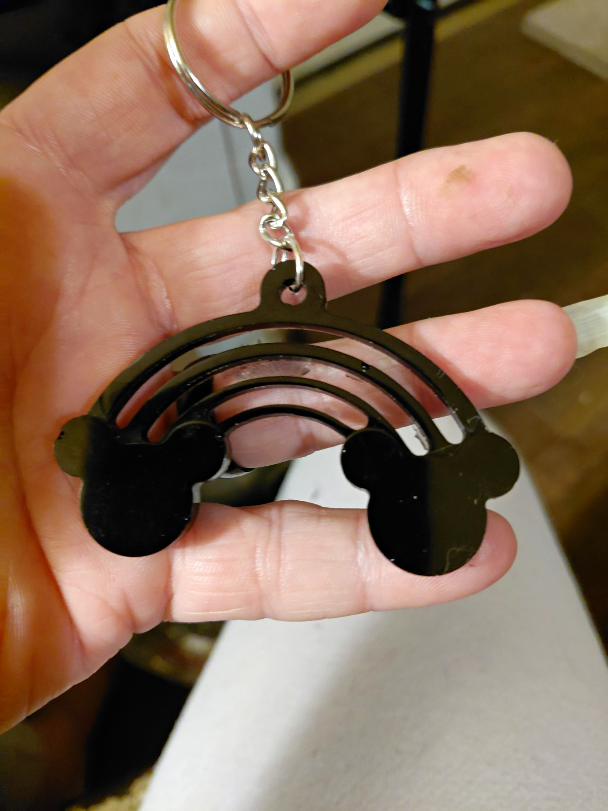 Disney Mickey Mouse Head Silhouette Rainbow Keychain Disney Franchise