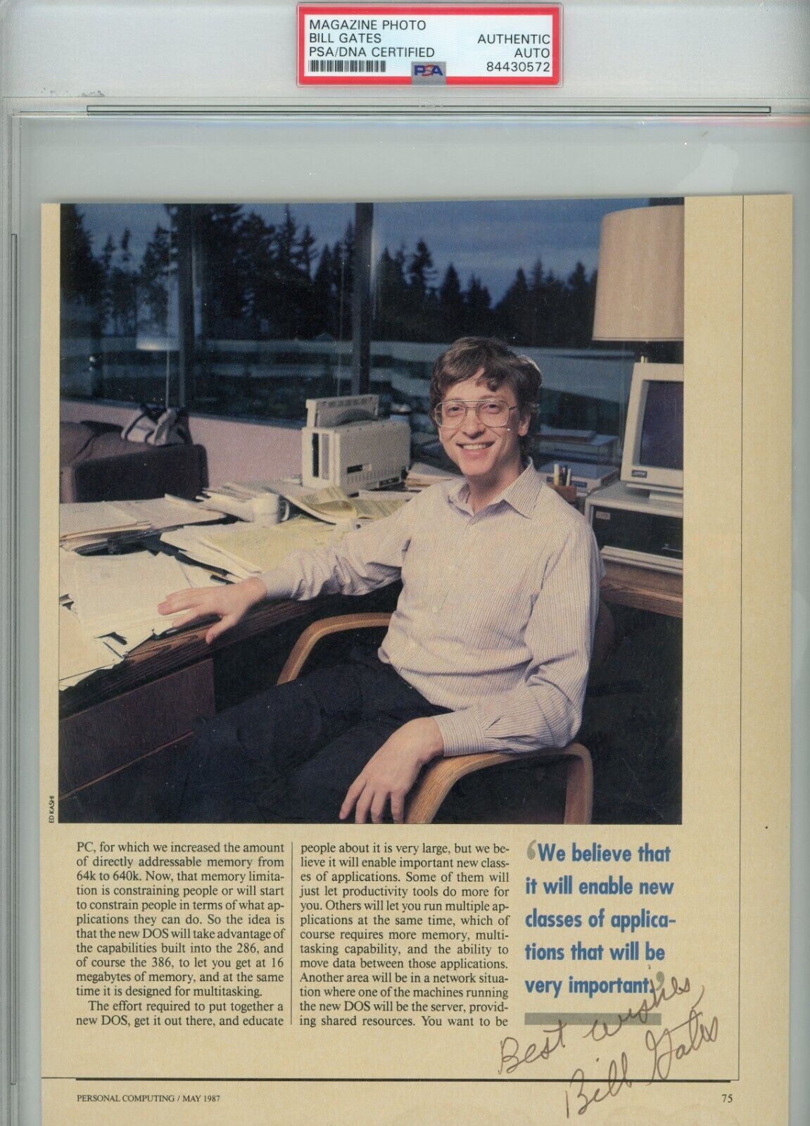 Bill Gates (Microsoft) ~ Rare Signed 1987 Personal Computing Magazine ~ PSA DNA 