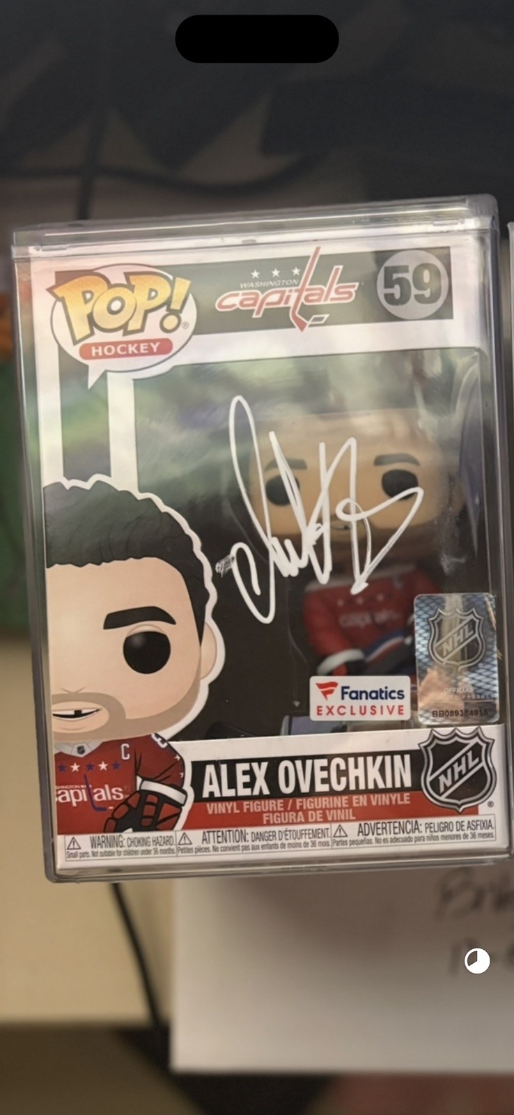 ALEX OVECHKIN Signed FANATICS Funko POP Hockey #59 BAS Beckett COA w/Hard Case ALEX OVECHKIN Signed FANATICS Funko POP Hockey #59 BAS Beckett COA w/Hard Case
