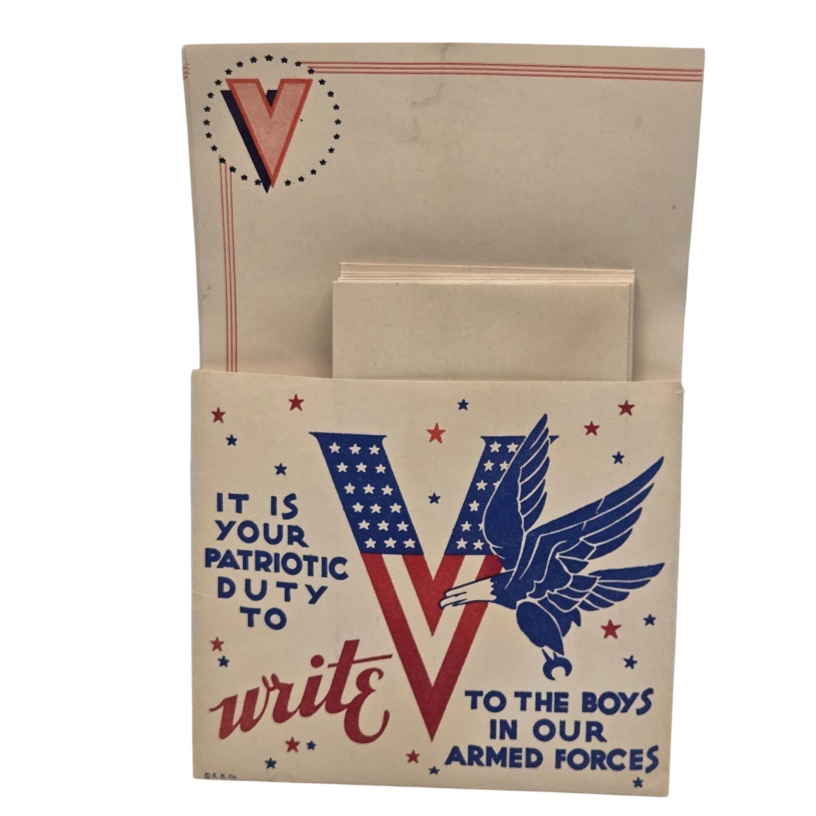 Vintage 1942 Patriotic Military Themed Stationery Set WWII Sosland Envelope Co Vintage 1942 Patriotic Military Themed Stationery Set WWII Sosland Envelope Co