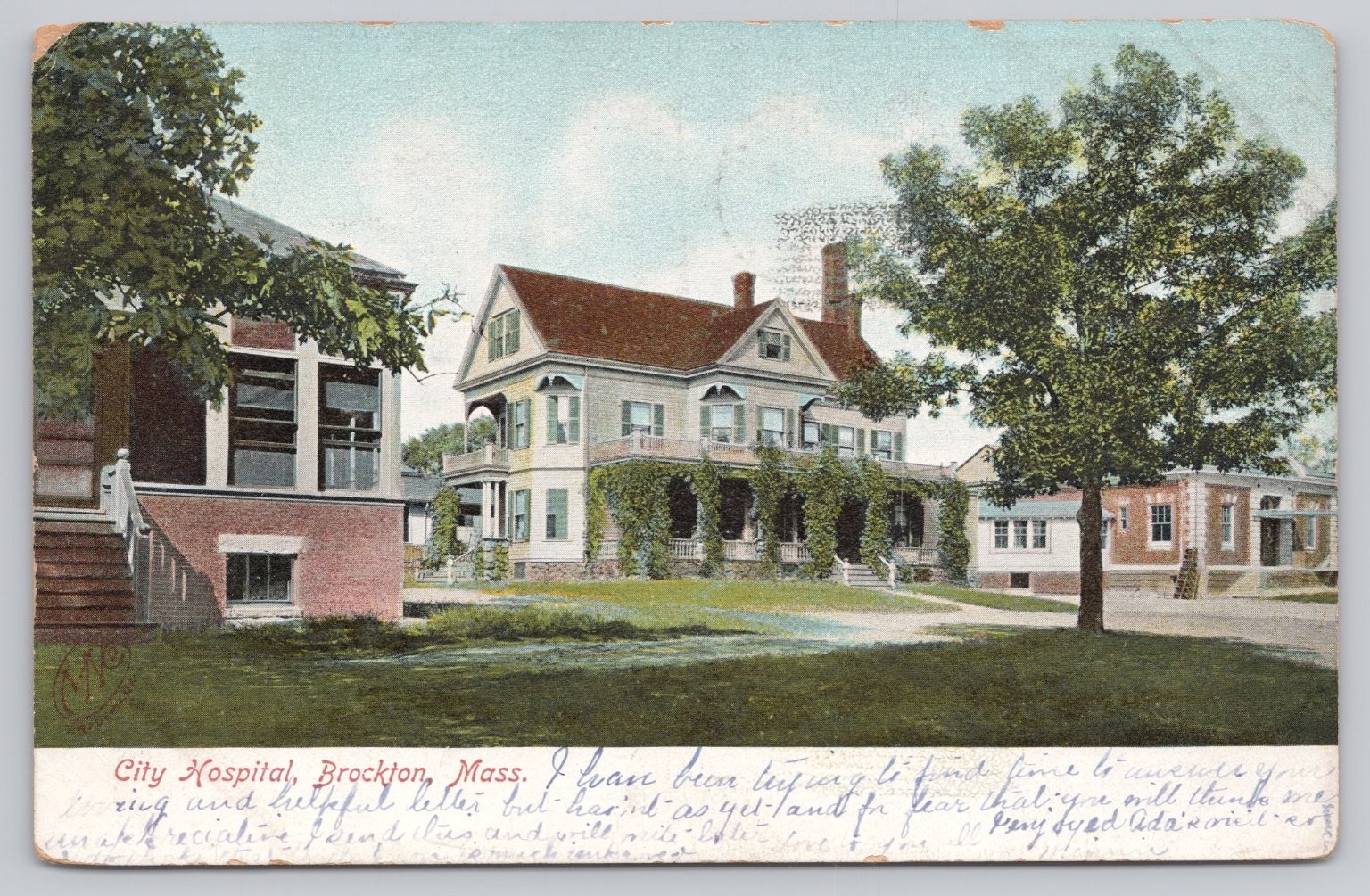 1907 Brockton, Mass. City Hospital Vintage Postcard - Metropolitan News Co. 1907 Brockton, Mass. City Hospital Vintage Postcard - Metropolitan News Co.