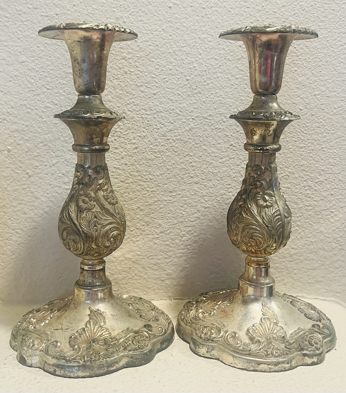 VTG Eales 1779 Authentic Reproduction Silverplated Candlsticks Pair 10.5\ VTG Eales 1779 Authentic Reproduction Silverplated Candlsticks Pair 10.5\