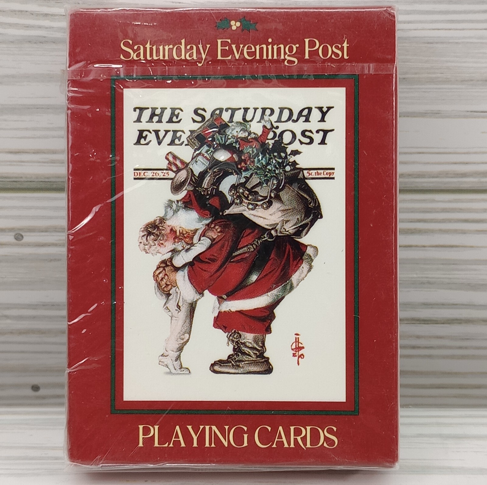 Vintage Norman Rockwell Saturday Evening Post Christmas Santa Playing Cards 1996