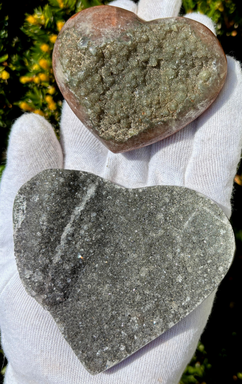US SALE 218g LOT 2 BLACK GRAY GALAXY AMETHYST PUFFY DRUZY Carved HEARTS HEART US SALE 218g LOT 2 BLACK GRAY GALAXY AMETHYST PUFFY DRUZY Carved HEARTS HEART