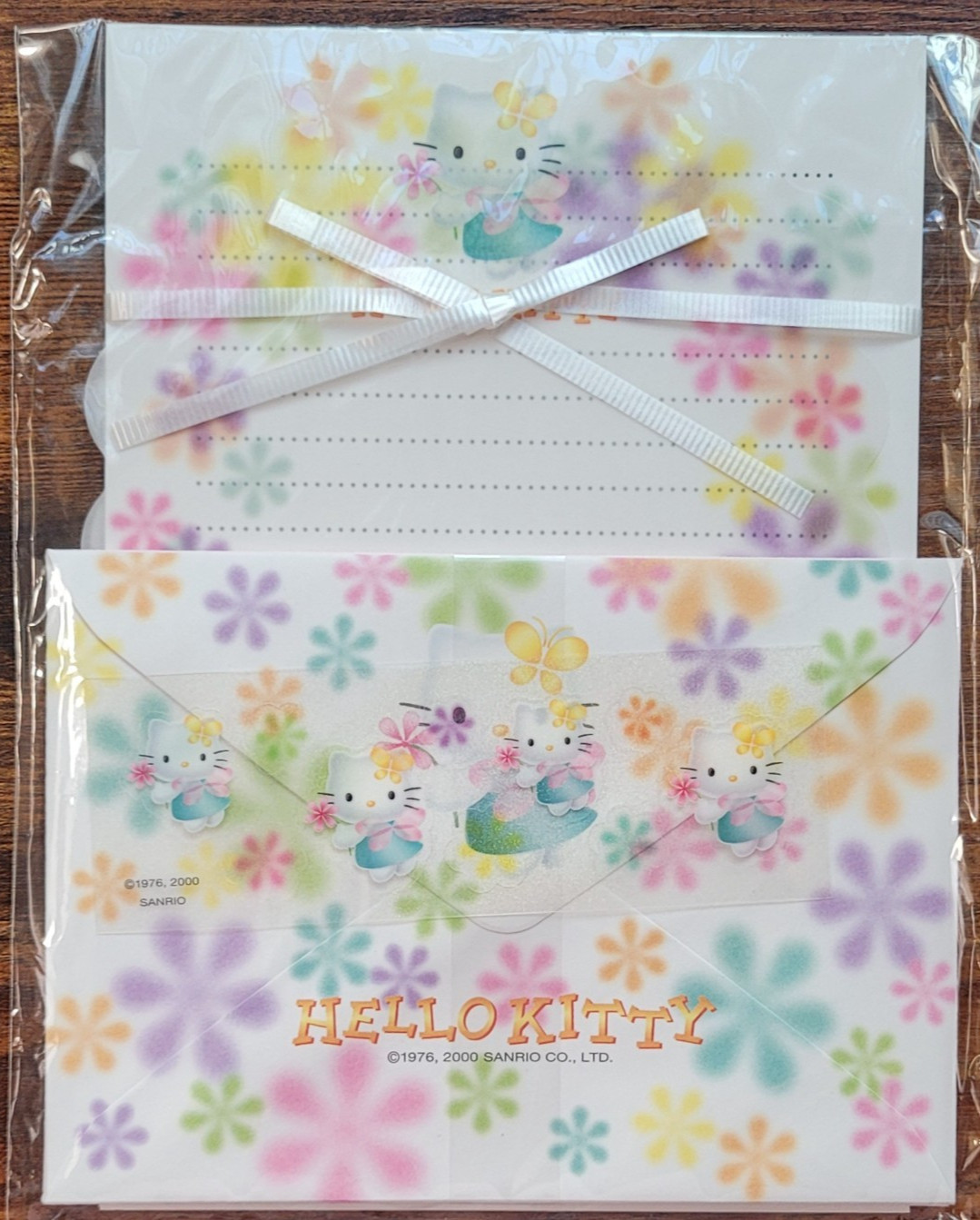 Vintage 2000 Hello Kitty Flower Fairy Vellum Letter Set Stickers NEW Sanrio