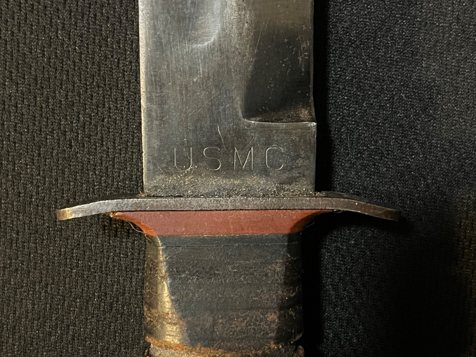WWII Kabar USMC Mark 2 Blued Blade Fighting Knife -WW2 US Collection -EARLY &...