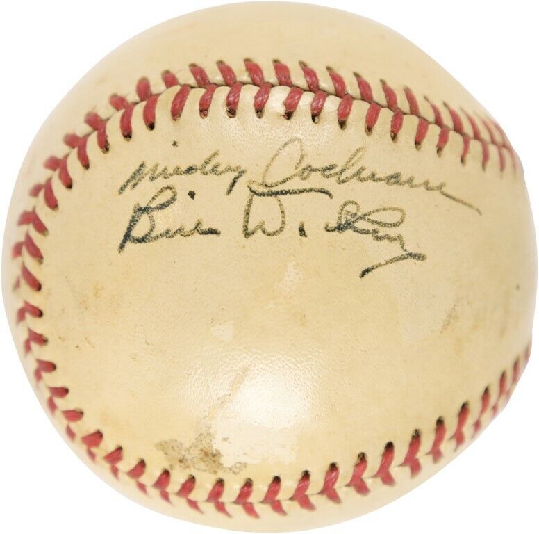 Mickey Cochrane & Bill Dickey Legendary Catchers Signed AL Baseball PSA DNA COA