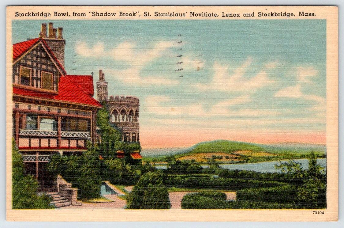 1947 STOCKBRIDGE BOWL SHADOW BROOK ST STANISLAUS NOVITATE LENOX MA POSTCARD 1947 STOCKBRIDGE BOWL SHADOW BROOK ST STANISLAUS NOVITATE LENOX MA POSTCARD