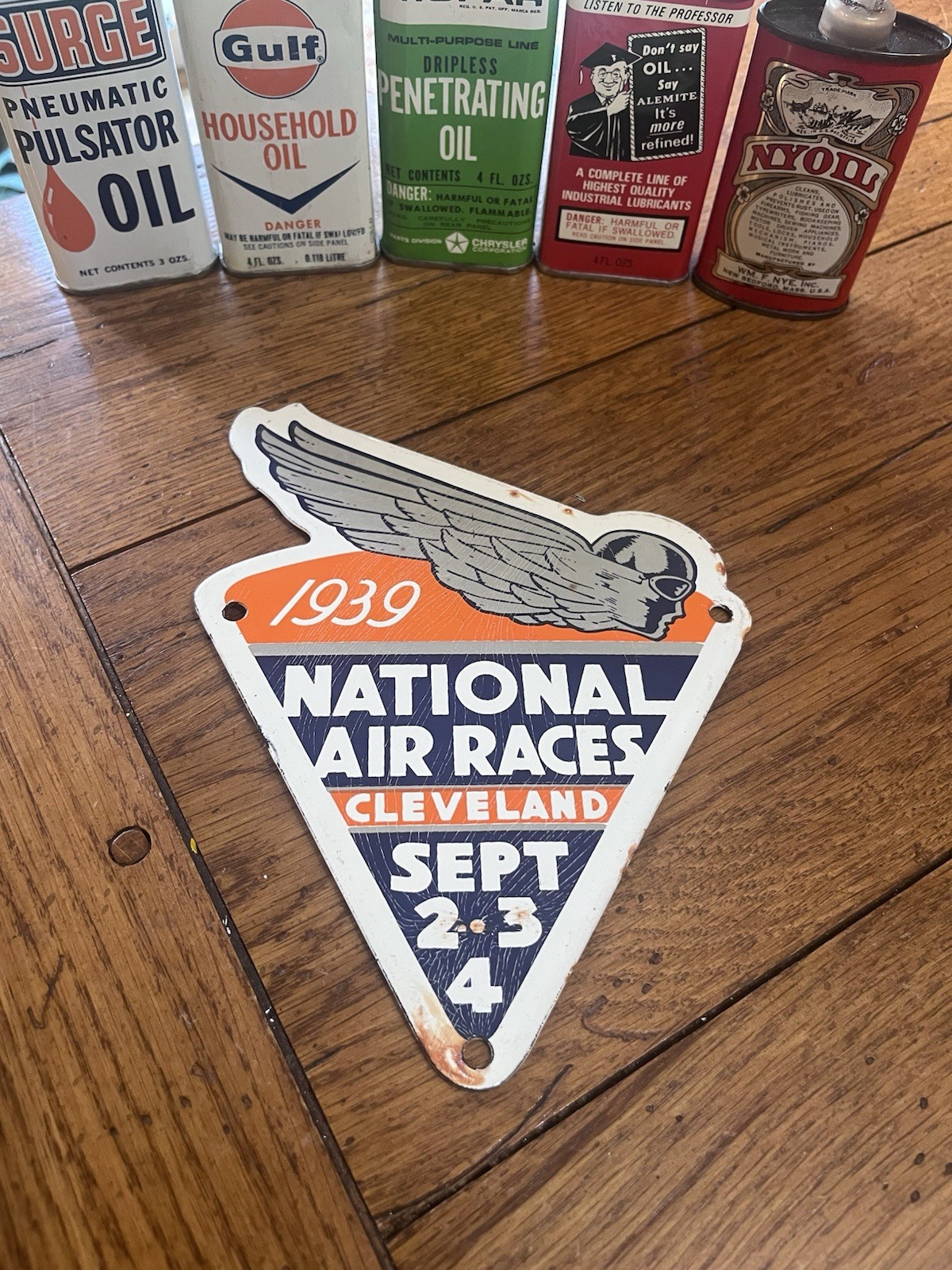 RARE 1939 NATIONAL AIR RACE CLEVELAND OHIO PORCELAIN SIGN AIRPLANE AVIATION RARE 1939 NATIONAL AIR RACE CLEVELAND OHIO PORCELAIN SIGN AIRPLANE AVIATION