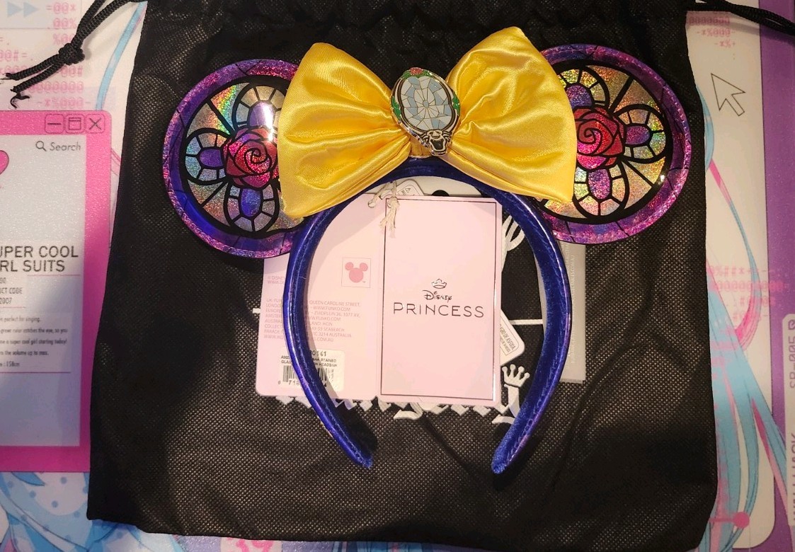 EXCLUSIVE Loungefly Disney Beauty and the Beast Belle Stained Glass Ears NWT EXCLUSIVE Loungefly Disney Beauty and the Beast Belle Stained Glass Ears NWT