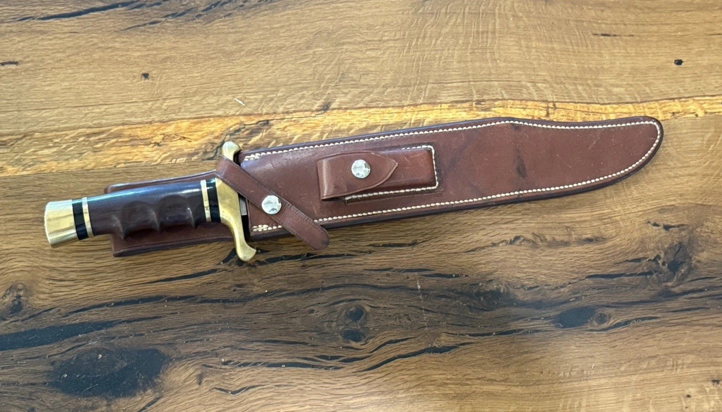 Vintage Ralph Bone Custom Bowie Knife W/ Johnson’s Sheath Rare