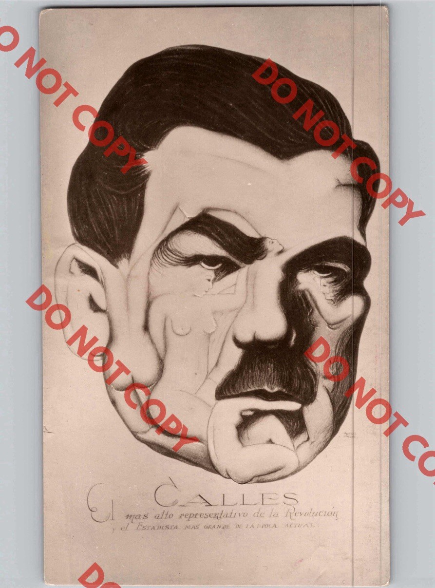 WOW c. 1920s Plutarco Calles Mexico President NUDE WOMEN Satire Caricature RPPC WOW c. 1920s Plutarco Calles Mexico President NUDE WOMEN Satire Caricature RPPC