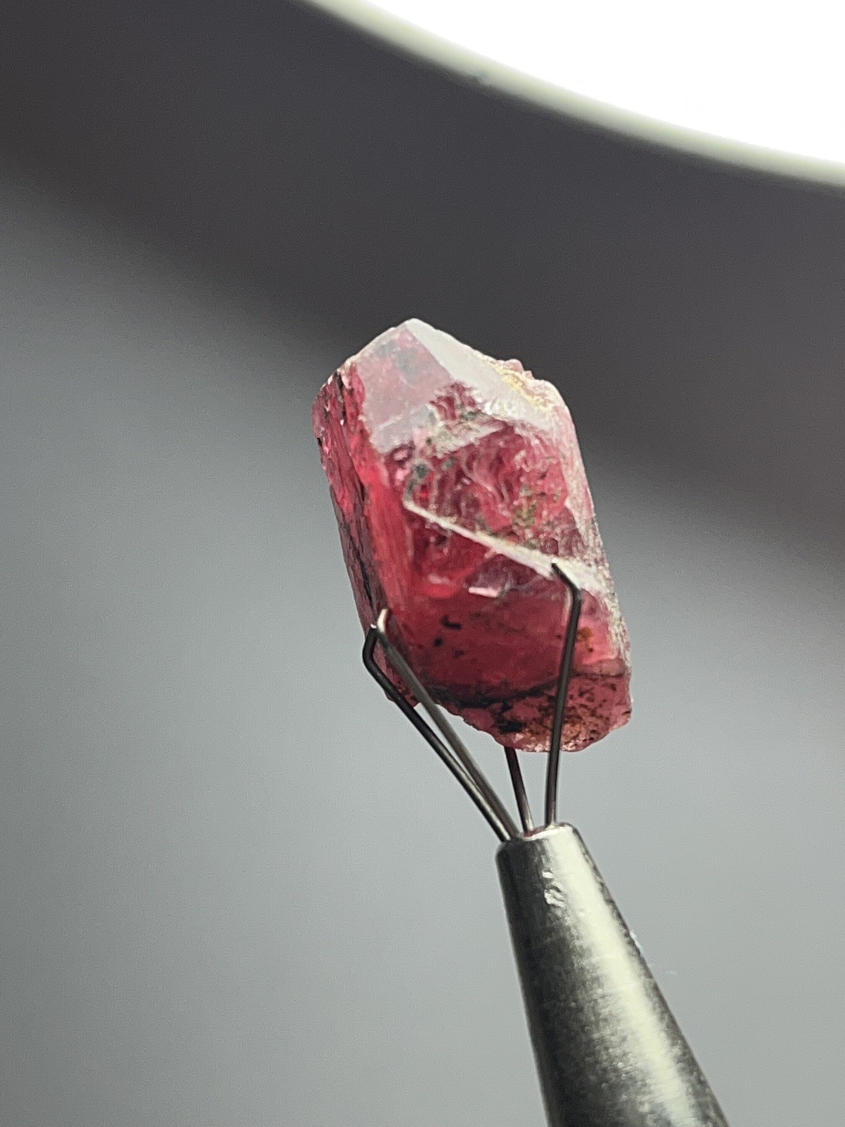 Gem-Quality Rhodonite Crystal Intense Red Color Sharp Natural Termination