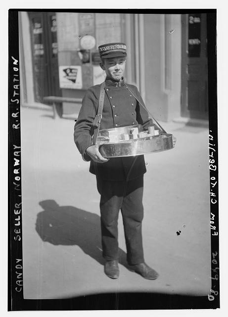 Norway Railroad Station Candy Seller Street Vendor 1910s Bain News Service