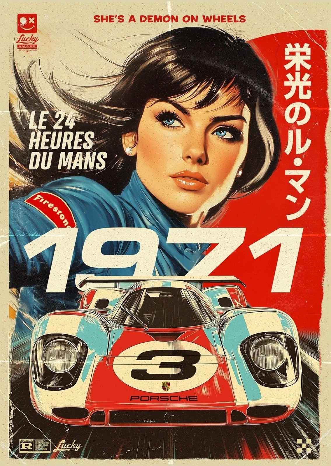 Porsche 917 Le Mans 1971 Vintage Racing Poster 13x19 Matte Print Motorsport Wall Porsche 917 Le Mans 1971 Vintage Racing Poster 13x19 Matte Print Motorsport Wall