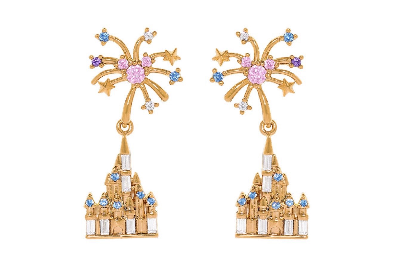 🔥Disney Parks - FANTASYLAND CASTLE - Fireworks Dangle Earrings -By Girls Crew💥 🔥Disney Parks - FANTASYLAND CASTLE - Fireworks Dangle Earrings -By Girls Crew💥