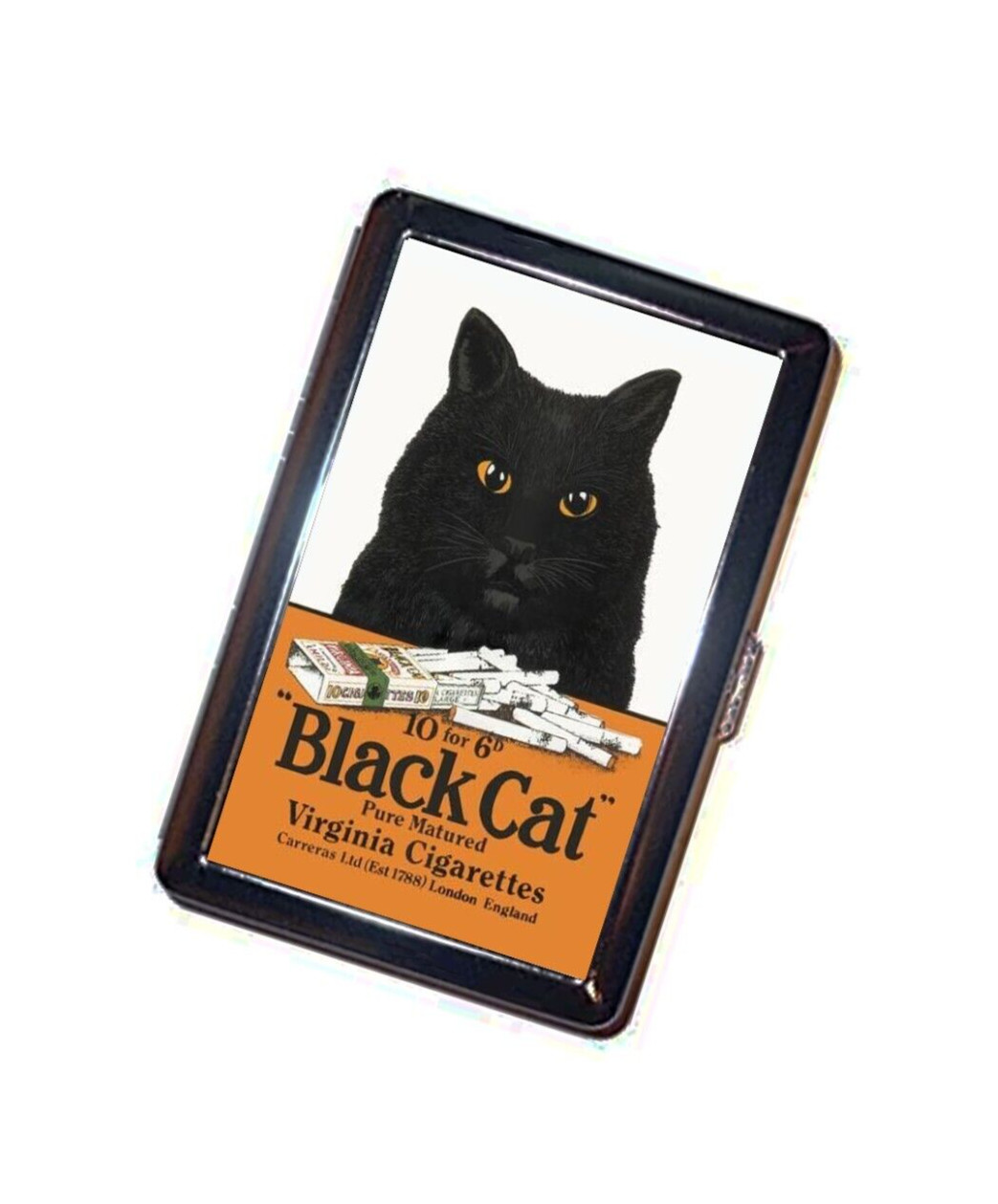 Black Cat Cigarettes advertisement cigarette case Handmade Accessory
