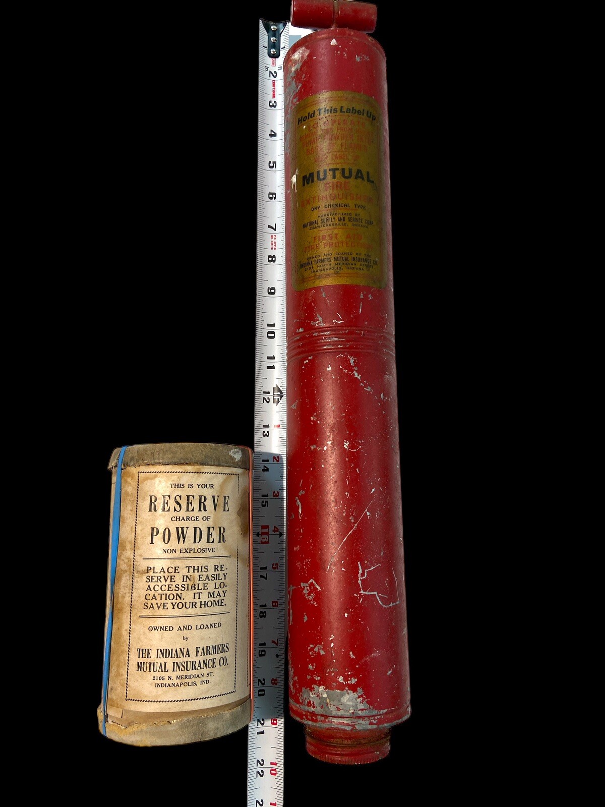 Vtg Indiana Farmers Mutual Insurance I. Mural Fire Extinguisher Reserve Powder Vtg Indiana Farmers Mutual Insurance I. Mural Fire Extinguisher Reserve Powder