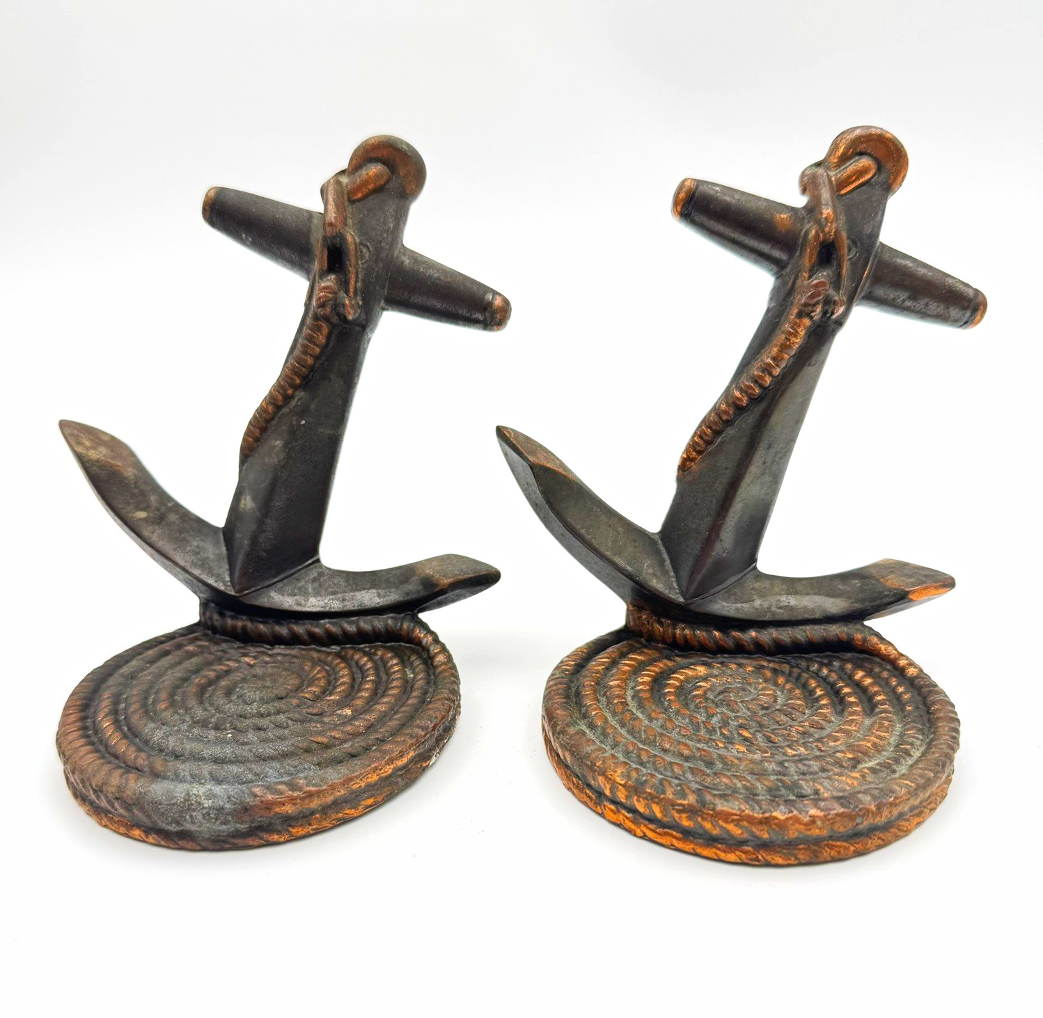 Vintage Cast Iron Nautical Anchor Rope Bookends Heavy Maritime Ship Decor 5 Vintage Cast Iron Nautical Anchor Rope Bookends Heavy Maritime Ship Decor 5