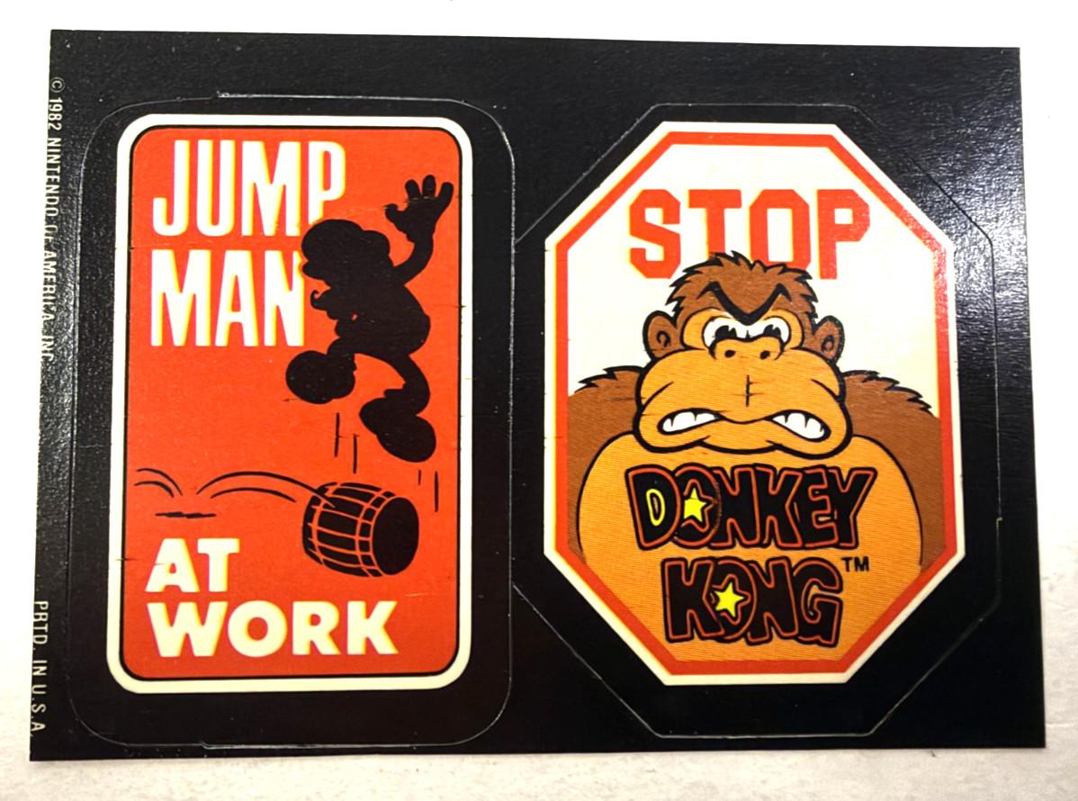 1982 Topps Donkey Kong Jump Man at Work Stop Mario Rookie NM